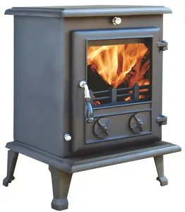 Calentador de madera multicombustible de diseño ecológico, pequeño estufa de fuego, aprobado por la CE