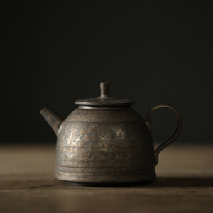 Retro Rust Glazed Teapot Round Ceramic With Lid Kung Fu <b>Tea</b> <b>Set</b> Household Mini Japanese Style - Product Image 1