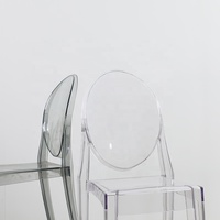Chaises transparentes en polycarbonate empilables pour la cuisine, les dîners, les événements, les mariages, en plastique, transparentes, cristallines
