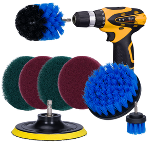 Lot de 8 brosses de polissage industrielles pour <span class=keywords><strong>perceuse</strong></span> électrique, en nylon jaune, accessoires de nettoyage puissant, personnalisables OEM - Product Image 1