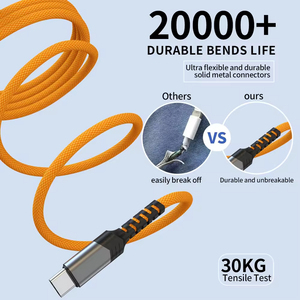สายเคเบิล Type C แบบดึงกลับได้60W สายไนลอนแบบหมุน3A แม่เหล็กด้วยตัวเองแบบถักพันกันฟรีแบบพกพาสำหรับ iPhone 15 16 17 Samsung <span class=keywords><strong>Xiaomi</strong></span> - Product Image 5