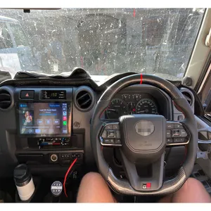 Upgrade300 GR Style Carbon Fiber Steering Wheel For Toyota LAND CRUISER LC300 FJ 300 Black Button Steering Wheel 2022 2023