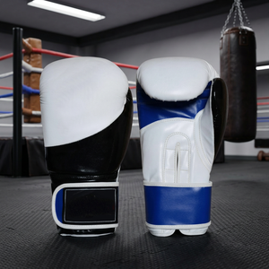 <b>White</b> Custom Logo IBA Approved Professional Leather <b>Boxing</b> <b>Gloves</b> Custom Brand Model BG-10039 Wholesale - Product Image 2