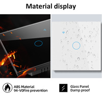 Interruptor Inteligente de CA de 40A de Alta Potencia para Aire Acondicionado, Compatible con Apple HomeKit, Control Remoto por Aplicación, Panel Táctil, IP20, Panel de Vidrio, Interruptores de Pared