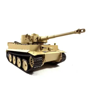 Mato Full Metal 1/16 escala RTR RC tanque amarillo alemán Tigre I infrarrojo Ver 1220 2,4 Ghz 4CH modelo niño juguete TH00647-ali6