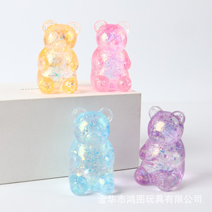 Juguete antiestrés de peluche de oso con lentejuelas de plástico Needoh transfronterizo, divertido juguete de peluche con sabor a jarabe - Product Image 3