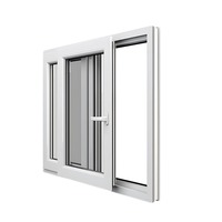 Ventanas francesas Tobogán de PVC Parrillas de vinilo impermeables Ventana corredera de vidrio horizontal Villa UPVC Ventanas de doble acristalamiento