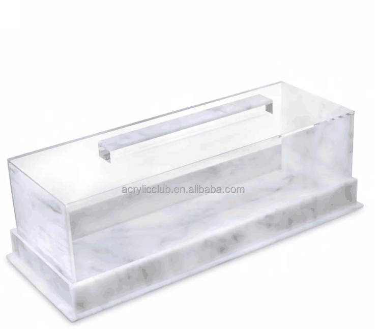 Прямоугольная акриловая коробка для торта, длинный купол для торта