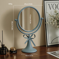 Desktop Single-sided Glass Lighted High-definition Magnifying Dressing Mirror Touch-ups Art Makeup Student Dormitory Mirror