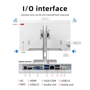 Ordinateur de bureau tout-en-un OEM ODM 23.8 pouces AIO Gaming <span class=keywords><strong>PC</strong></span> I3 I5 I7 avec écran LCD et WiFi pour les joueurs - Product Image 4