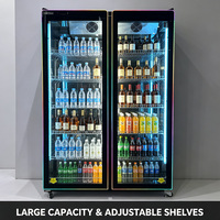 Réfrigérateur vitrine vertical commercial à porte vitrée à LED haute visibilité pour boissons et bières