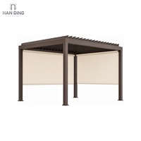 Pergola bioclimatique à lames orientables en aluminium Dacian Cairn, toit motorisé, imperméable, pour jardin extérieur