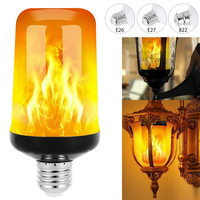 Ampoule LED Effet Flamme 4 Modes Clignotants Effet Inversé E26/E27 pour Halloween, Noël, Fêtes, Jardins & Porches, Décoration Intérieure/Extérieure