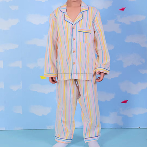 Conjunto de pijamas de franela de algodón para niños de alta calidad, pantalones largos, ropa para el hogar, diseño de dibujos animados, precio al por mayor cálido, ropa al por menor para - Product Image 1