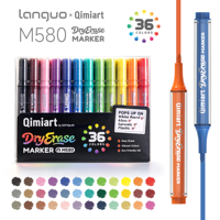 LANGUO – ensemble de marqueurs pour tableau blanc, 36 couleurs, stylos effaçables à sec, pointe fine, faible odeur, fournitures de papeterie pour bureau et école