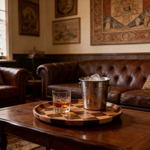 Décoration d'intérieur, porte-bougie décoratif, design unique à carreaux, plateau rond en bois <span class=keywords><strong>de</strong></span> 11 pouces pour <span class=keywords><strong>table</strong></span> basse - Product Image 6