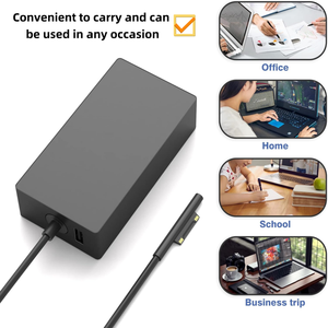 อะแดปเตอร์แล็ปท็อปคุณภาพสูง 102W/127W 15V 8A 5V 1.5A ใช้ได้กับ Microsoft Surface Pro 9 <span class=keywords><strong>8</strong></span> 7/6/5 พร้อมสาย DC - Product Image 6