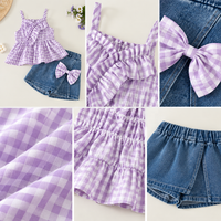 Nouveaux shorts en jean pour filles et bébés filles, style western, été, ensemble décontracté pour bébé, ensemble deux pièces, robe pour fille