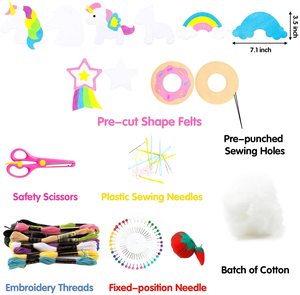 Casa aula mi primera rosquilla Arco Iris nube estrella de Artes y Oficios de hilo de coser de fieltro unicornio Kit - Product Image 3