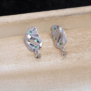 Pendientes de Plata S925 con Cabello de Feto, Perla de Ópalo de 7-13 mm, Joyería de Moda para Mujer, Dos Pendientes con Bandeja Vacía para Manualidades, Accesorios Hechos a Mano 4949 - Product Image 3