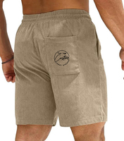 Shorts en velours côtelé pour homme de haute qualité, décontractés, avec taille élastique et cordon de serrage, légers, pour l'été et la plage