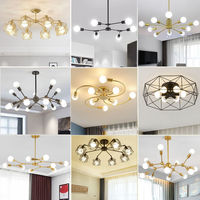 Lustre de plafond de style géométrique simple moderne nordique, style multi-usage, restaurant, salon, chambre principale