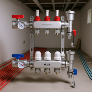 Ensemble de collecteurs de chaleur radiante Vevor à 3 branches pour tubes PEX de 1/2 pouce, système de chauffage au sol pour maison et HVAC - Product Image 2