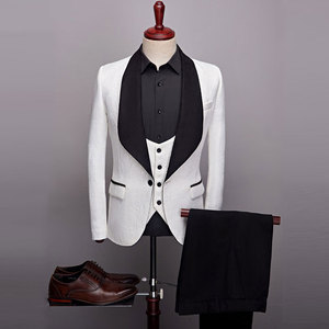 Conjunto de chaqueta y pantalones para <span class=keywords><strong>hombre</strong></span>, chaqueta y pantalón de boda, estilo clásico Jacquard, para novio, esmoquin, chal, trajes de solapa - Product Image 2