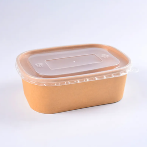 500 मिलीलीटर 650 मिलीलीटर 750 1000 मिली खाद्य ग्रेड बायोडिग्रेडेबल डिस्पोजेबल आयताकार ब्राउन क्राफ्ट पेपर फूड कंटेनर - Product Image 4