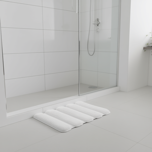 Tappetini da Bagno in Cotone Rettangolari con Base in Gomma, Design Moderno e Minimalista - Product Image 2