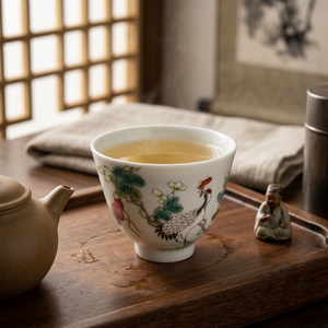 Taza de Porcelana Chinoiserie <span class=keywords><strong>con</strong></span> Diseño de Grulla y Melocotón Dibujados a Mano, Taza de Cerámica <span class=keywords><strong>con</strong></span> Aves Botánicas Coloridas para Decoración del Hogar - Product Image 4