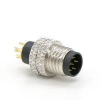 Connecteur étanche circulaire en métal droit à visser M8, 3, 4, 5, 6, 7 ou 8 broches, IP67 IP68