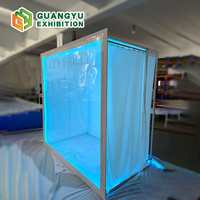 Boîte de photomaton personnalisée pour mariage et événements, en PVC, pliable, éclairage LED RGB à 360 degrés, style Vogue