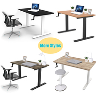 Bureau de bureau moderne M1 avec mécanisme de levage de table à manivelle, acier inoxydable, hauteur réglable, mobilier de bureau manuel