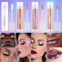 Fard à paupières liquide caméléon duochrome longue tenue, haute brillance, effet optique chatoyant, maquillage liquide super scintillant, vente en gros