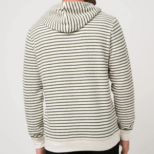 定制街头服饰，尺码标准，男士条纹连帽衫，高品质羊毛棉混纺男士连帽衫和运动衫 - Product Image 3