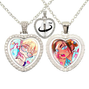 Collana con Ciondolo a Cuore Rotante Bifacciale ALIEN STAGE Mizi Sua Till Ivan Hyuna Luka, Gioielli Charm per Fan e Coppie - Product Image 2