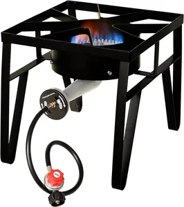 Heavy Duty Propane Gas Single Burner Outdoor Cooking Cooker for Home Brewing, Turkey Fry, Maple Syrup