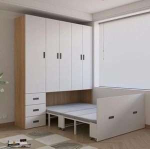 Folding <strong>Bed</strong> That Does Not Take <strong>up</strong> Space, Household Invisible <strong>Bed</strong>, Wardrobe Integrated <strong>Pull</strong>-out Multifunctional Study <strong>Bed</strong> - Product Image 2