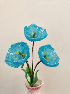 Bouquet de <span class=keywords><strong>fleurs</strong></span> artificielles haut de gamme fait main en perles de rocaille, résistant à la décoloration, pour la décoration de fenêtre ensoleillée - Product Image 2