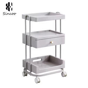 Luxury Foldable Modern Salon <b>Trolley</b> Pulleys Three-layer High Load-bearing Stainless Steel Bracket Home Office Warehouse Use - Product Image 4