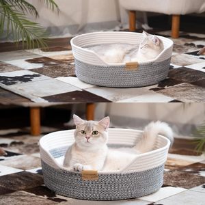 Cestino per Animali Domestici in Corda di Cotone Intrecciata a Mano, Rotondo, di Alta Qualità al Miglior Prezzo, per il Relax dei Gatti, con Logo Personalizzato - Product Image 3