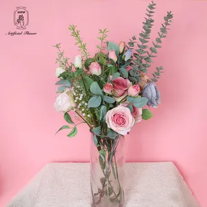 DKB-Rosa Artificial para regalo de San Valentín, flores artificiales, regalo de decoración