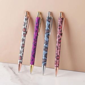 Custom Logo Luxury Hotel Promotional <b>Pen</b> Fine Color Leopard Print Flash Sequin Design Press Pu Advertising <b>Ballpoint</b> <b>Pen</b> - Product Image 2