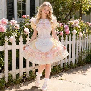 Robe Lolita à double nœud, mignonne et tendance, jupe bouffante de princesse, tenue de cosplay anime pour femme adulte, idéale pour les fêtes d'anniversaire - Product Image 4