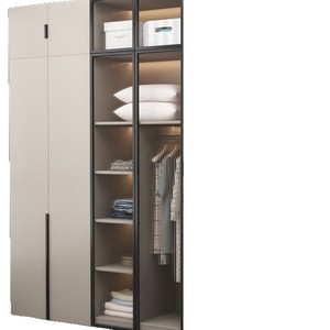Armadio Moderno in MDF Color Crema con Design Ecologico e Ante a Pannello Liscio per Arredamento Camera da Letto - Product Image 4
