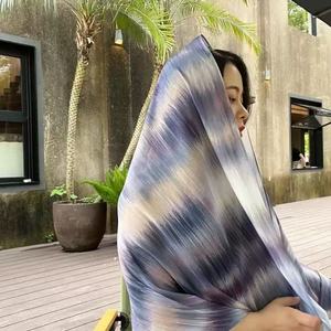 Foulard en Chiffon Imprimé Étoile Filante pour Femmes Musulmanes, Hijab Été Automne Nouvelle Collection, Voile Arabe Moyen-Orient - Product Image 1