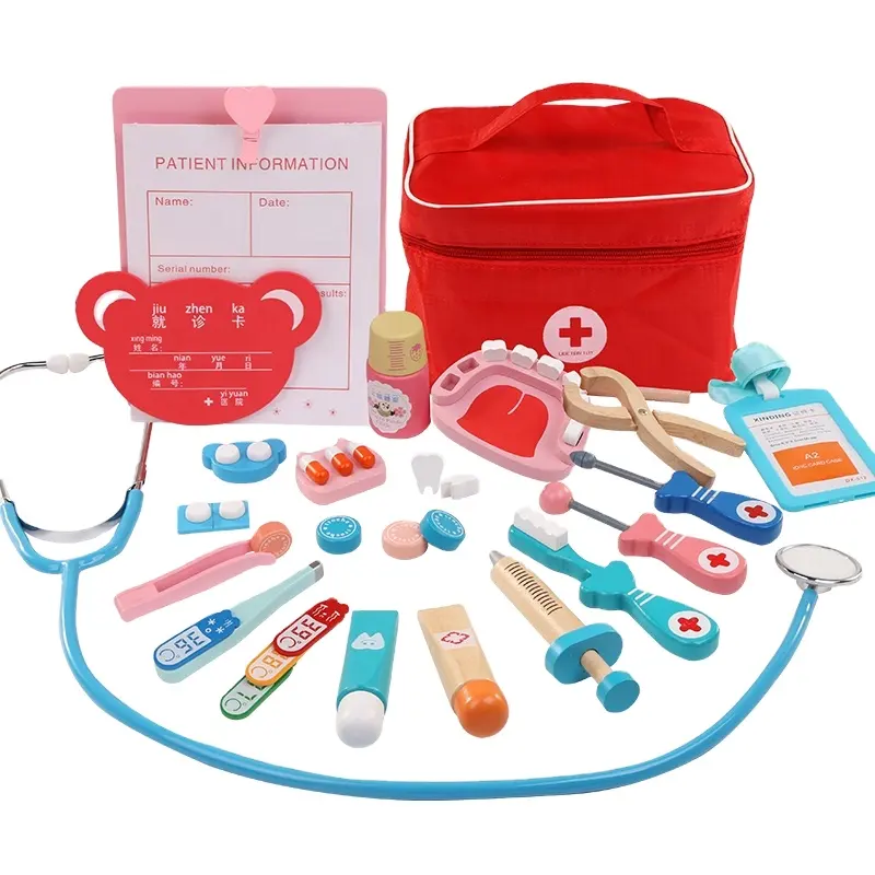 Mini pädagogische Lern rolle Kit Set für Kinder Kinder Make-up Holz & Vorschule andere Arzt Spielzeug so tun, als ob sie spielen