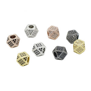 Manik-Manik Spacer CZ 8mm untuk Pembuatan Perhiasan, Grosir, Liontin Anting, Kalung, Micro Pave DIY, Manik-Manik Bulat, Konektor, Amethyst - Product Image 5