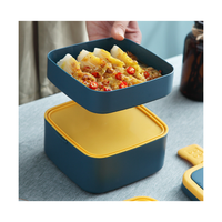 Boîte à lunch portable avec poignée, en plastique alimentaire pour enfants, 2 compartiments, compatible micro-ondes, chauffe-plat en plastique – Offre spéciale